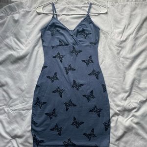 wild fable women’s blue bodycon butterfly dress
